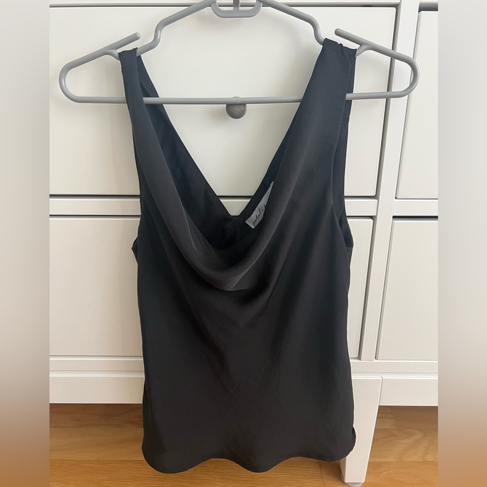 Petal & Pup Black Draped Tank Top